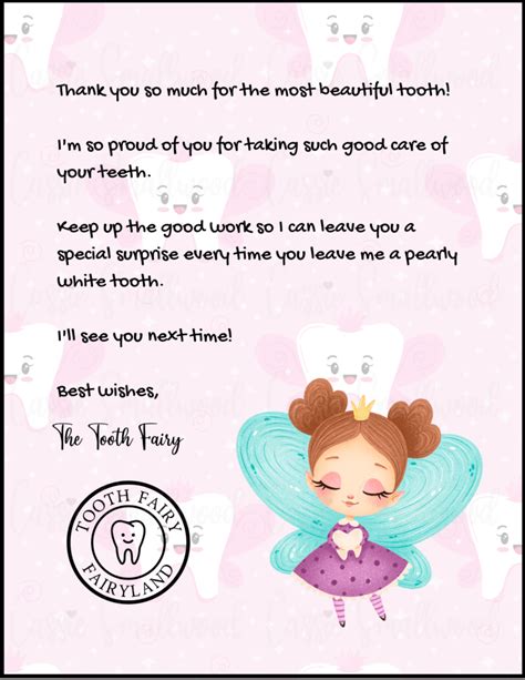 Tooth Fairy Letter Template Editable Seven Features Of Tooth Fairy Letter Template Editable That